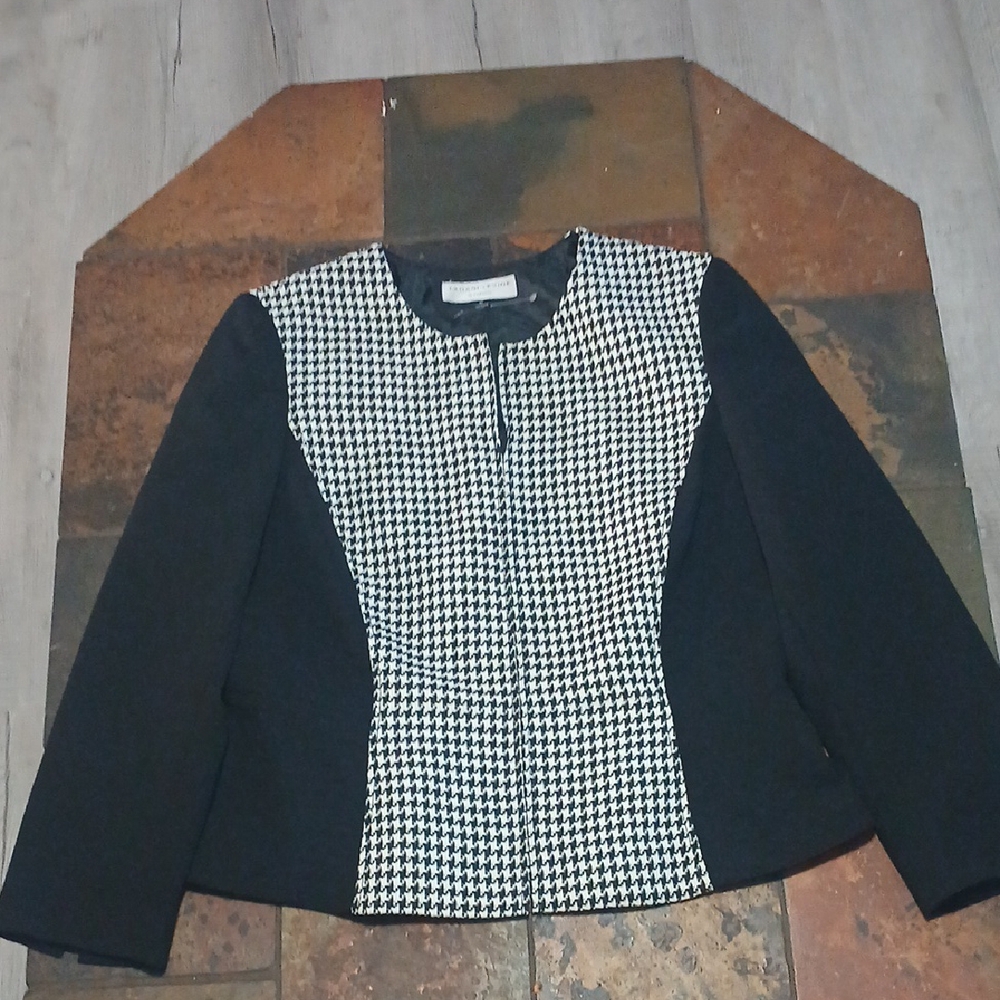 Chic Houndstooth Black Blazer - image 1